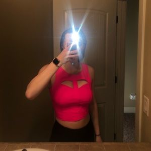 Hot pink cropped tank